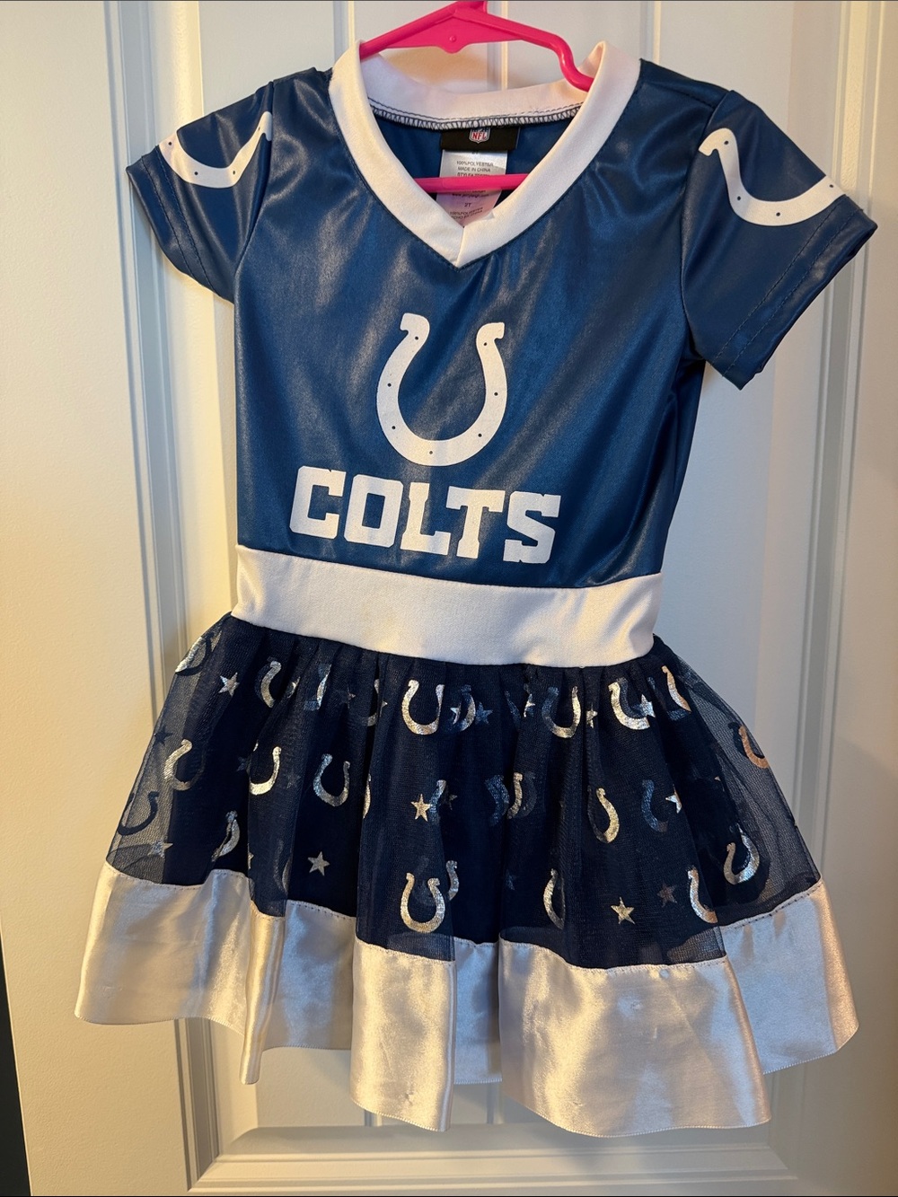 NFL Navy and White Colts Cheer Dress for Kids